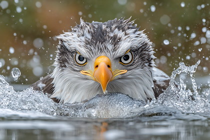Bald Eagle Catching Fish