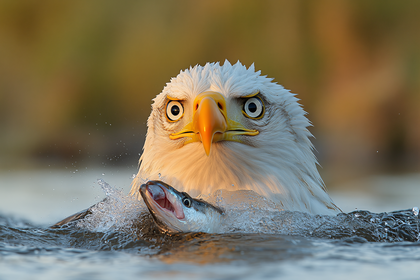 Bald Eagle Catching Fish