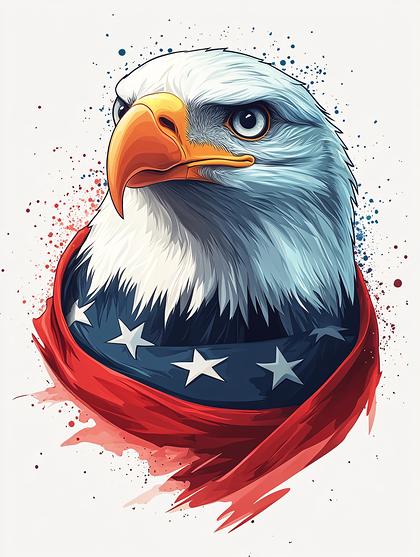 Bald Eagle in Patriotic Attire
