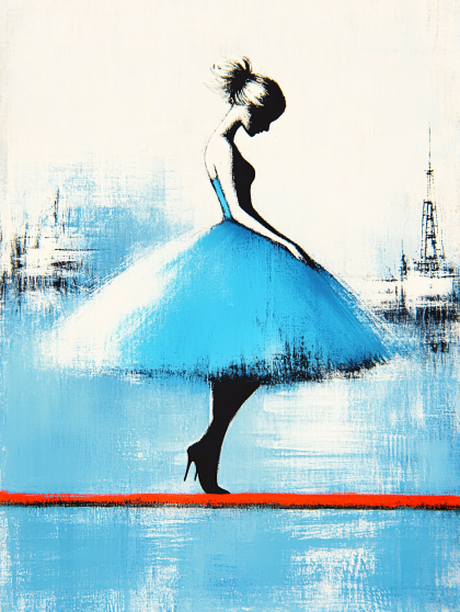 Ballerina In Blue Tutu