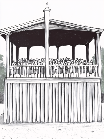 Bandstand With Audience Sketch