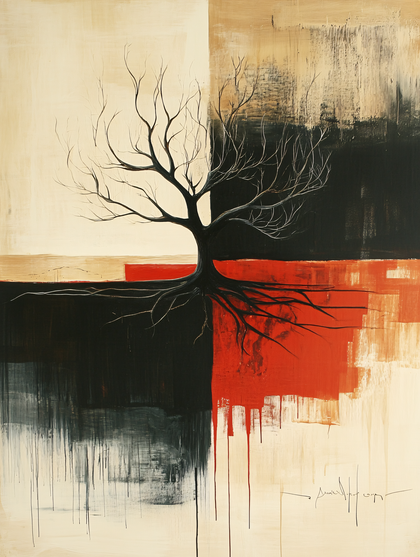 Bare Tree Silhouette Abstract