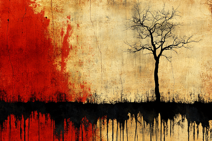 Bare Tree Silhouette Grunge