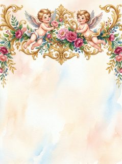 cherub floral border