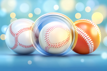 Baseball Trio with Protective Bubble