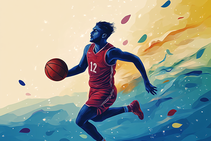 Basketball Player Dribbling Ball