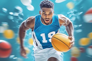Basketball Player Dribbling with Motion Blur