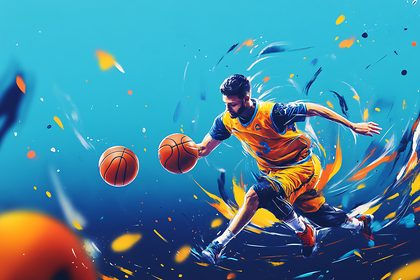 Basketball Player in Dynamic Action