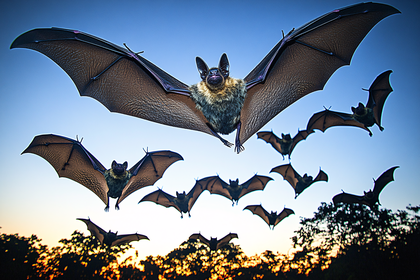 Bats Flying At Dusk