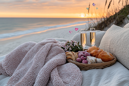 Beach Picnic at Sunset