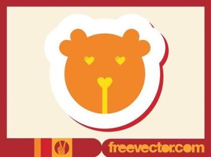 Bear Badge Free Vector
