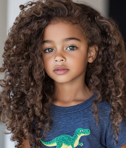 Beautiful Little Girl with Curly Hair