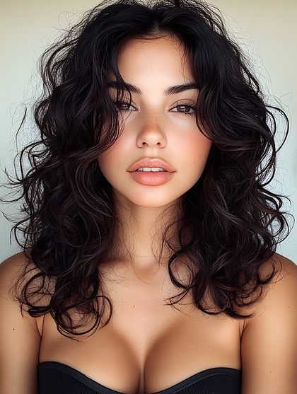 Beautiful Woman with Curly Hair