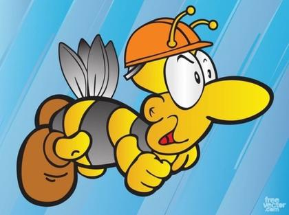 Bee Cartoon Free Vector