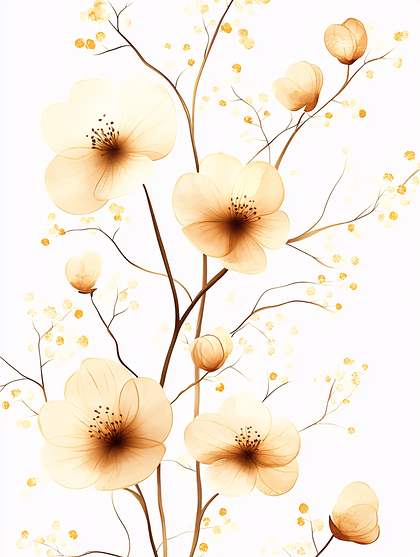 Beige Floral Branches