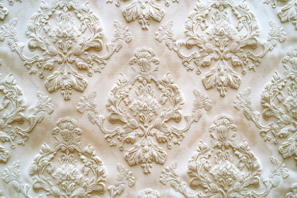 Beige Floral Damask Fabric Texture
