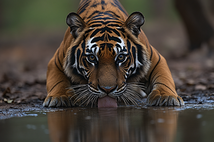 Bengal Tiger Drinking Water