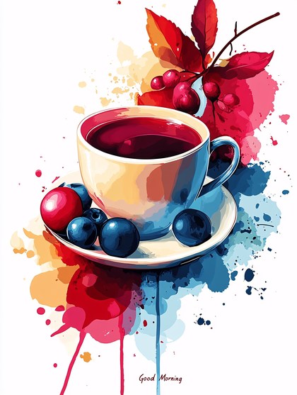 Berry Tea Watercolor