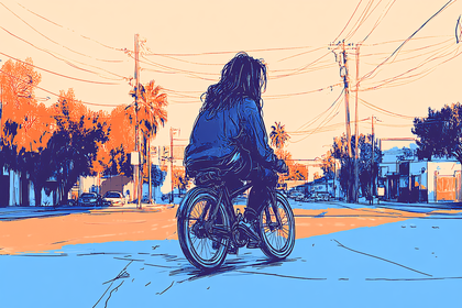 Biker in a City