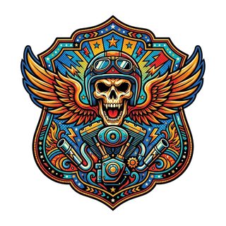 biker skull emblem