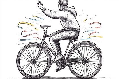 Biker Waving Hello