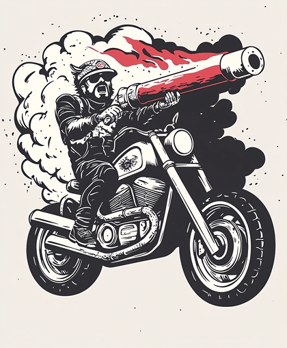 Biker With Cannon