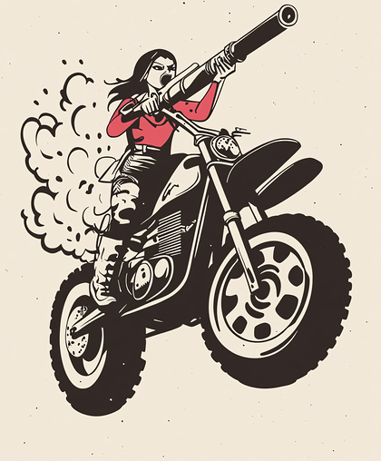 Biker With Cannon