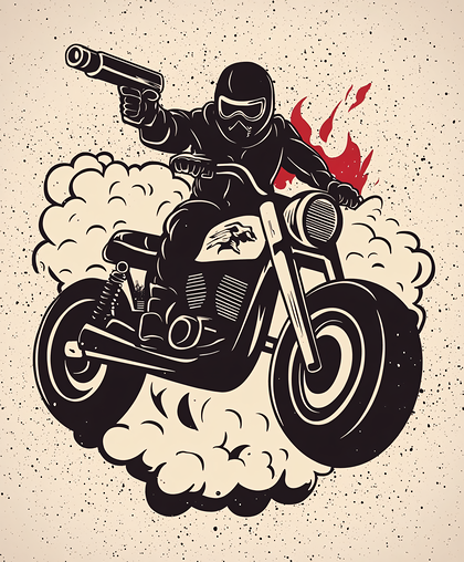 Biker with Gun