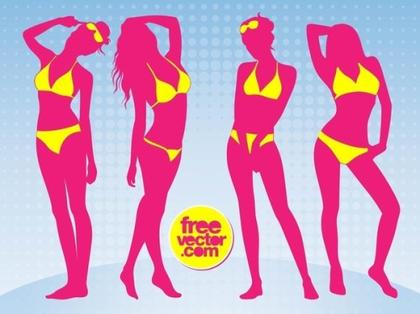 Bikini Girls Free Vector