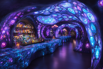 Bioluminescent Bar Interior
