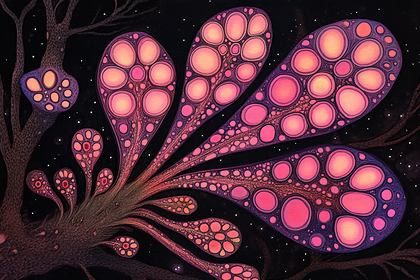 Bioluminescent Bloom in Cosmic Night