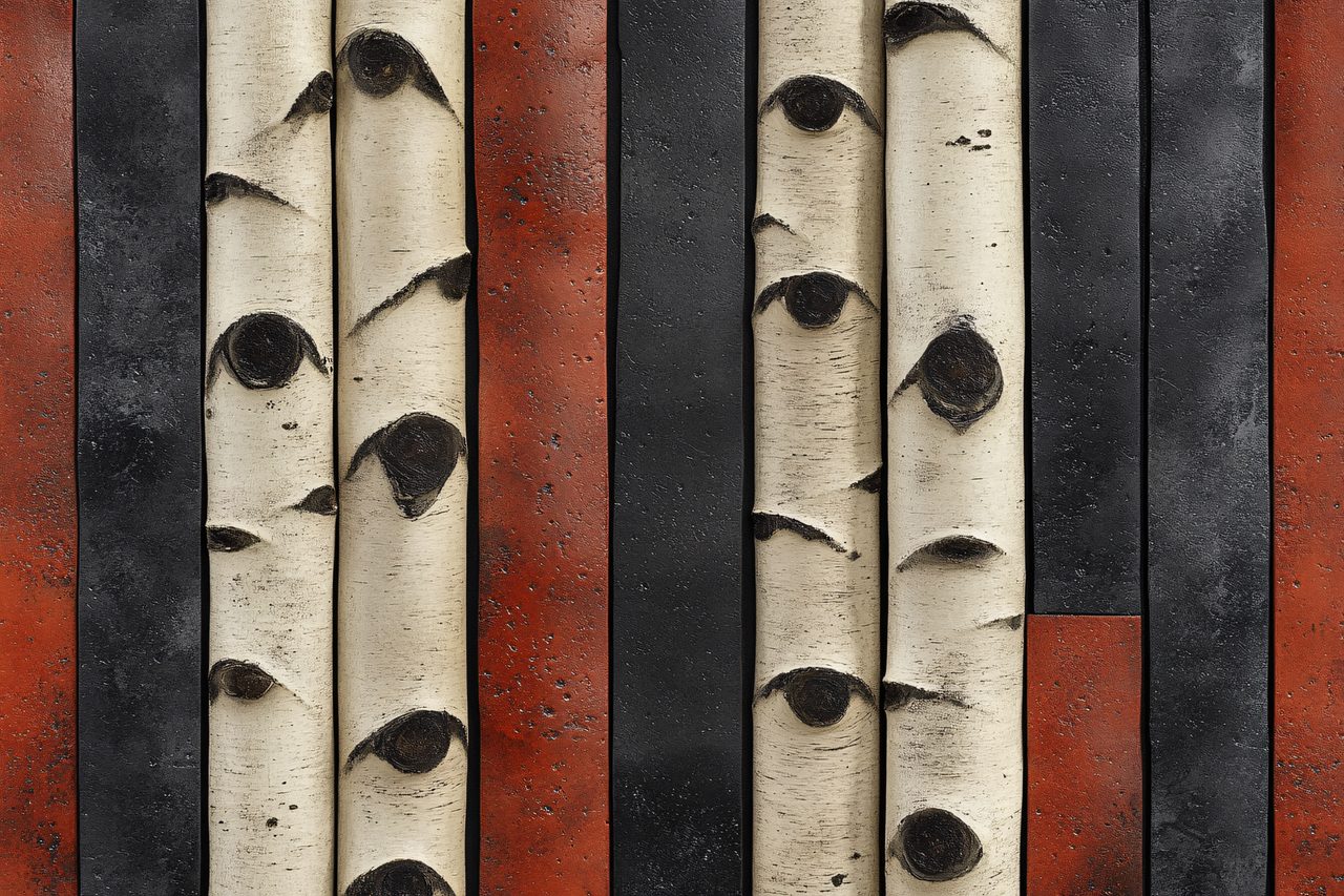 Abstract Birch Tree Trunk Wall Texture