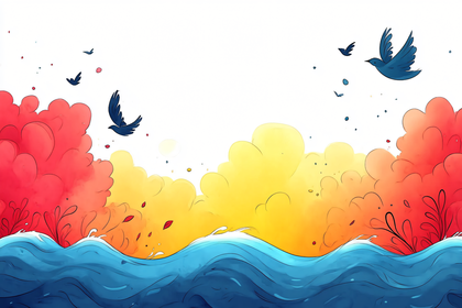 Bird Flight Over Colorful Landscape
