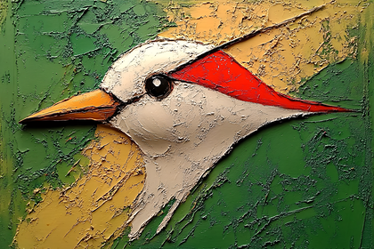Bird Head Profile Oil Painting