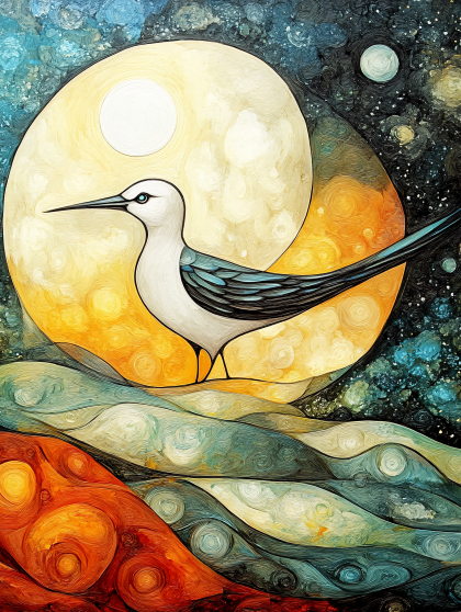 Bird Under Moonlight