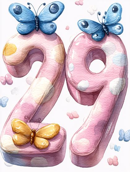 Birthday Numbers With Butterflies