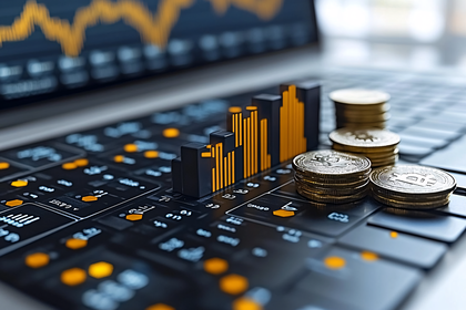 Bitcoin Price Growth On Laptop