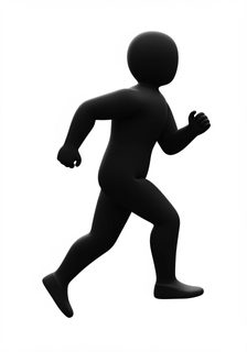 running black 3d figure