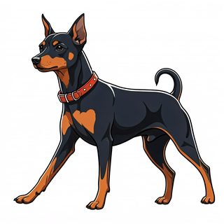 miniature pinscher illustration