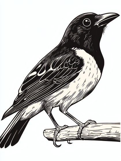 Black And White Bird Illustration