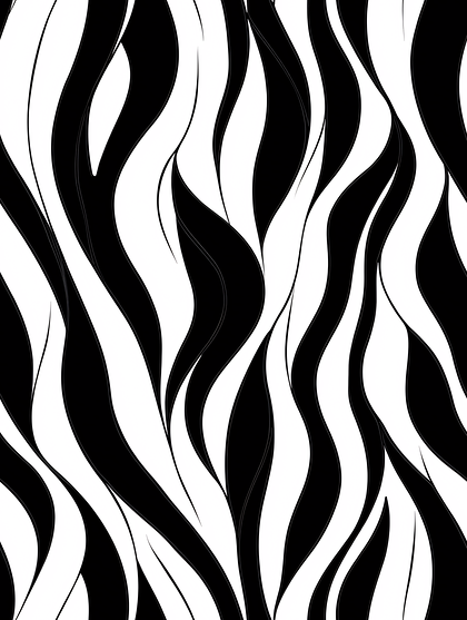 Black and White Wavy Lines Pattern