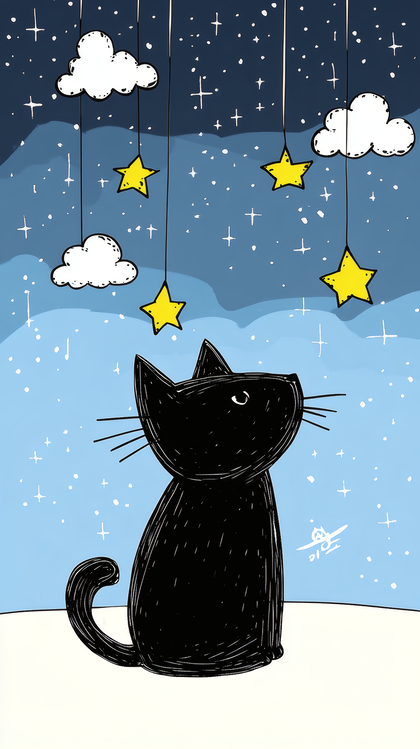 Black Cat Stargazing