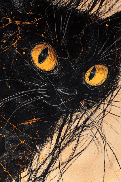 Black Cat with Golden Eyes