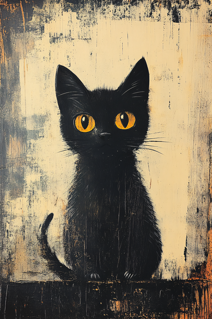 Black Cat with Golden Eyes