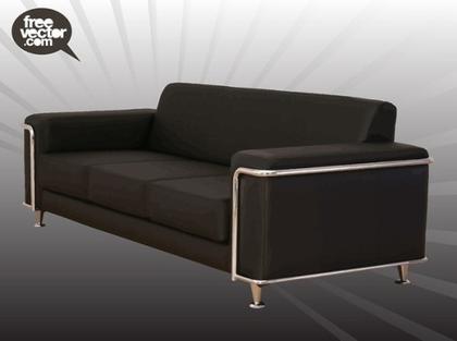 Black Couch Free Vector