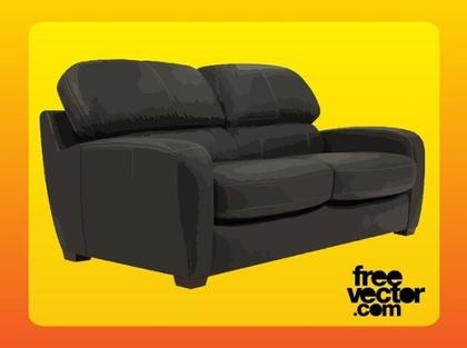 Black Couch Free Vector