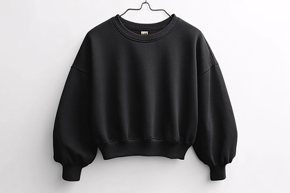 Black Crew Neck Sweatshirt On Hanger