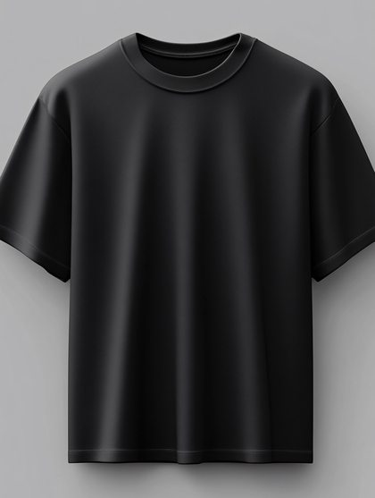 Black Crew Neck T-Shirt Mockup