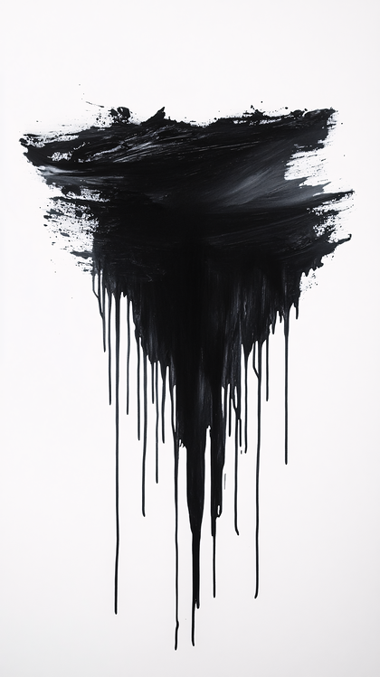 Black Drips on White