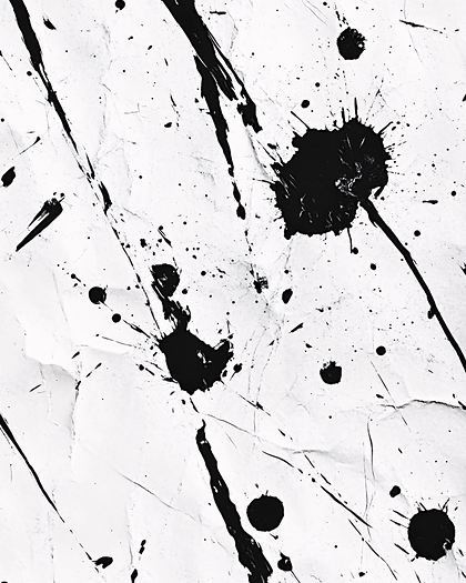 Black Ink Splashes On White Paper